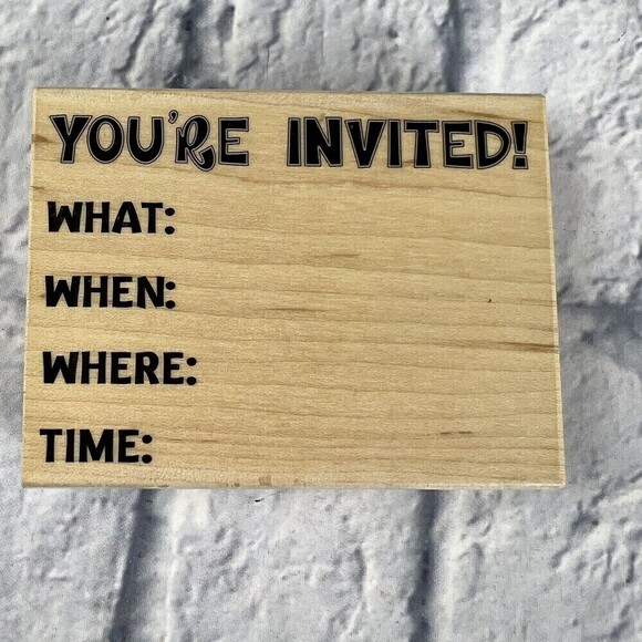 Invitation Rubber Stamp With Details, you're invited Stamp,rubber - Picture 2 of 8